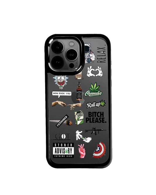 Sticker Printed Black Border Case (BB012)